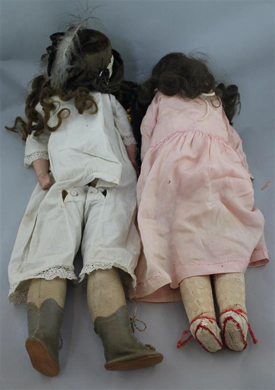 An Armand Marseille bisque headed doll & another similar
